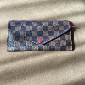 Louis Vuitton Checkered Wallet with Red accent. Great Condition!